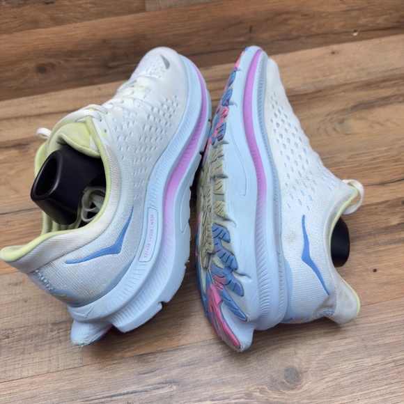 HOKA Womens size 10.5 Kawana Mesh Athletic Running Sneakers White Pink - Picture 4 of 8
